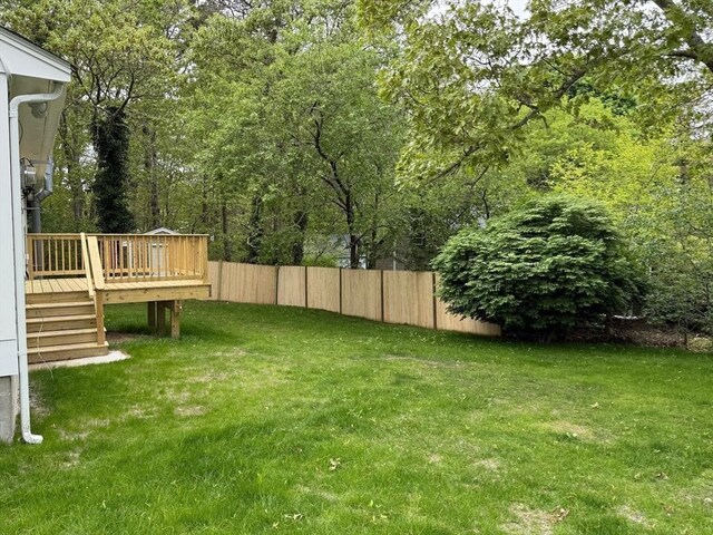 6 Raintree Rd, Dennis, MA 02639 - view of yard featuring a wooden deck