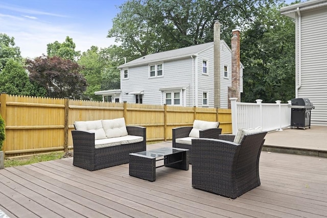 74 Glendale Rd, Braintree, MA 02184 - wooden terrace featuring grilling area and an outdoor living space