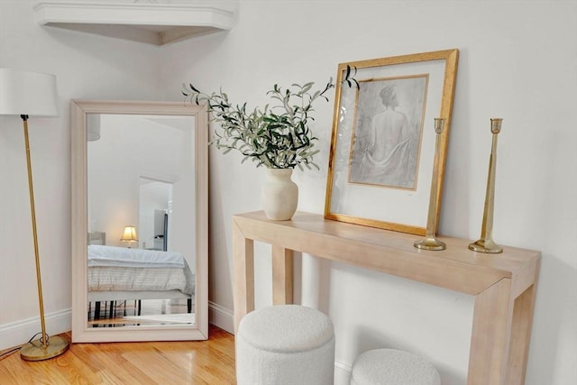 bedroom featuring hardwood / wood-style flooring