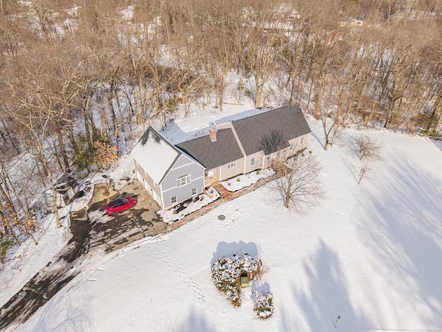 view of snowy aerial view