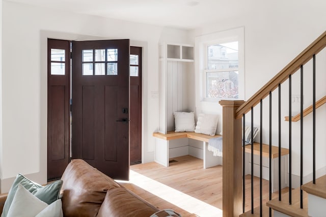 foyer featuring light hardwood / wood-style floors