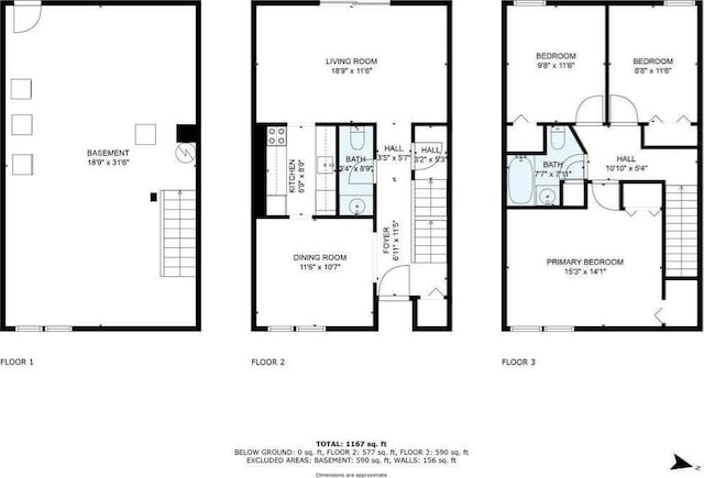 1 Charles St Unit W, Reading, MA 01867 - floor plan / room layout