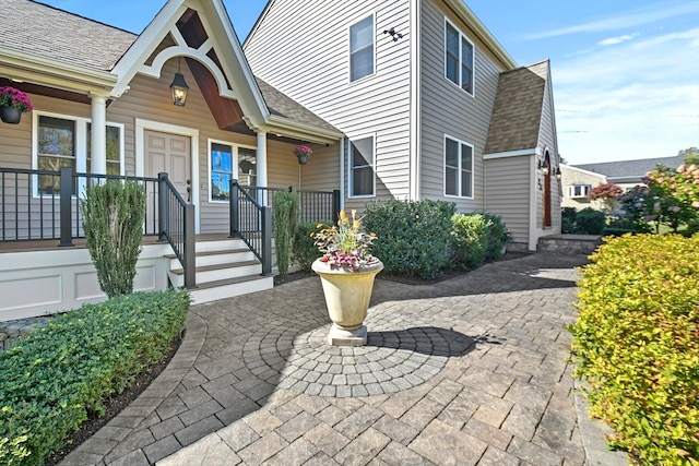 exterior space featuring covered porch