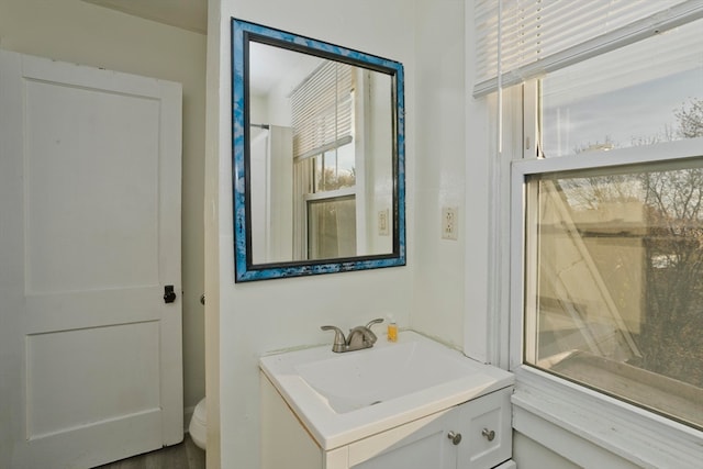 bathroom with vanity and toilet