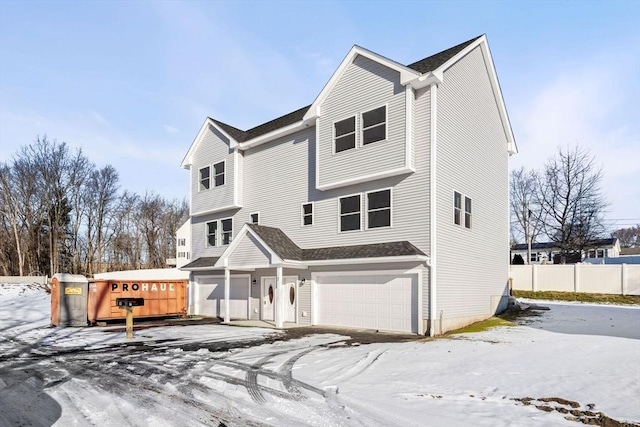 view of front facade with a garage