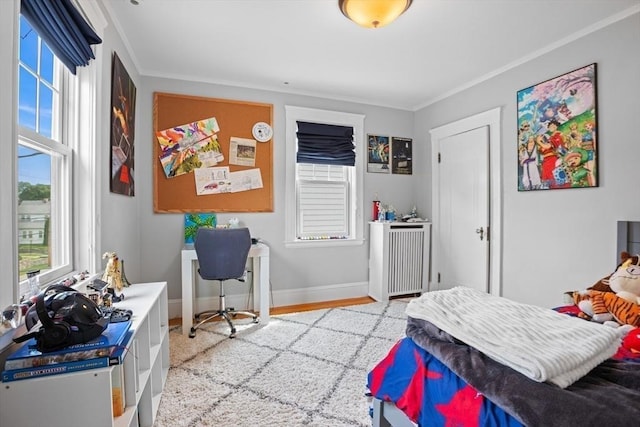 32 Oneida Rd, Winchester, MA 01890 - bedroom featuring multiple windows, crown molding, and wood finished floors
