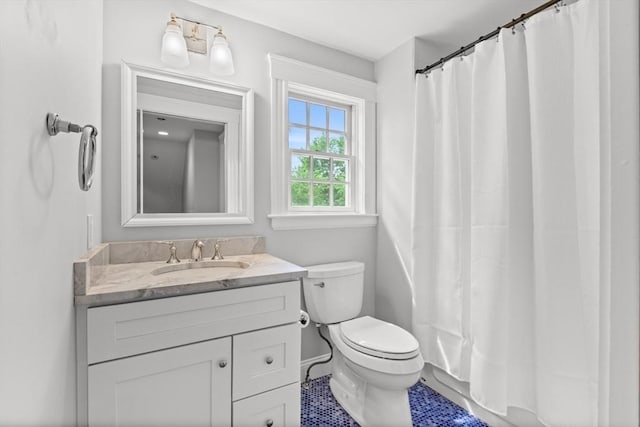 32 Oneida Rd, Winchester, MA 01890 - bathroom with vanity and curtained shower
