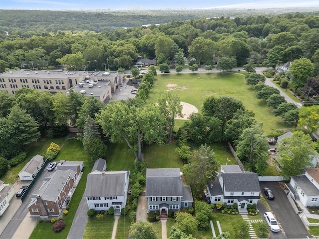 32 Oneida Rd, Winchester, MA 01890 - aerial overview of property's location featuring a forest