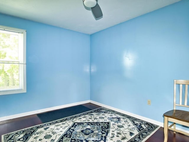 56 Gatehouse Dr, Fall River, MA 02720 - spare room with a ceiling fan, baseboards, and dark wood-style floors