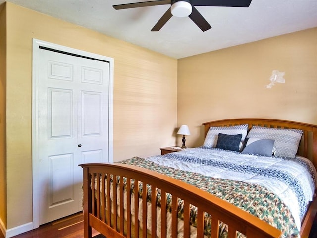 56 Gatehouse Dr, Fall River, MA 02720 - bedroom with wood finished floors and a ceiling fan