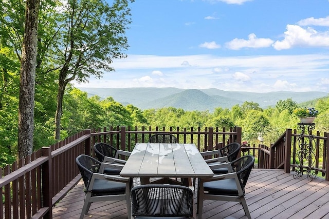 421 Legate Hill Rd, Charlemont, MA 01339 - deck with outdoor dining space and a mountain view