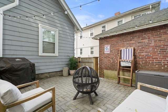 26 Edgebrook Rd, Boston, MA 02132 - view of patio / terrace featuring an outdoor fire pit and grilling area