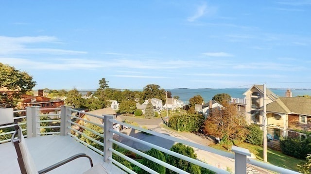 balcony with a water view