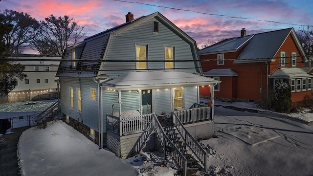 view of front of property with covered porch