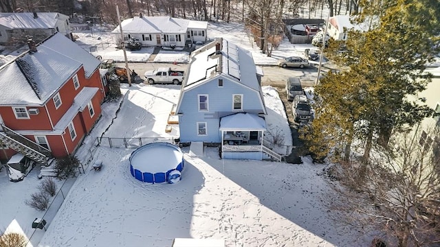 view of snowy aerial view