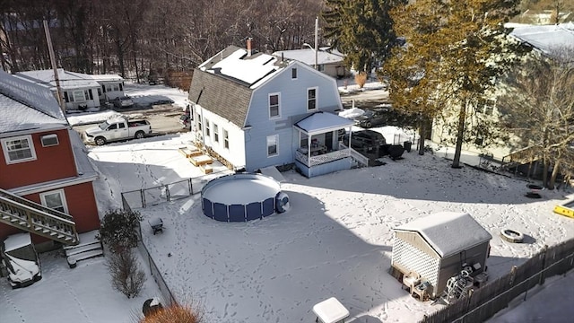 view of snowy aerial view