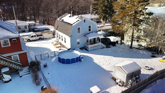 view of snowy aerial view