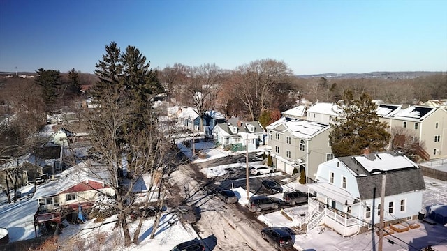 view of snowy aerial view