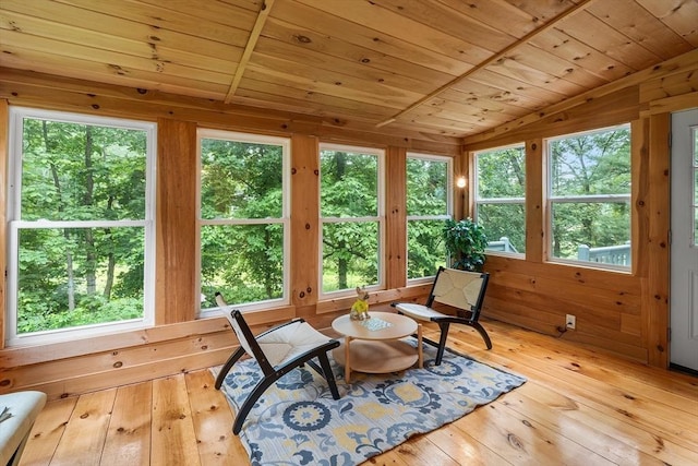 41 Harvey Ln, Westborough, MA 01581 - sunroom with lofted ceiling, hardwood / wood-style floors, and wooden ceiling