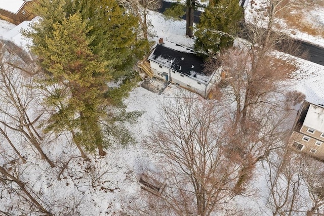 view of snowy aerial view