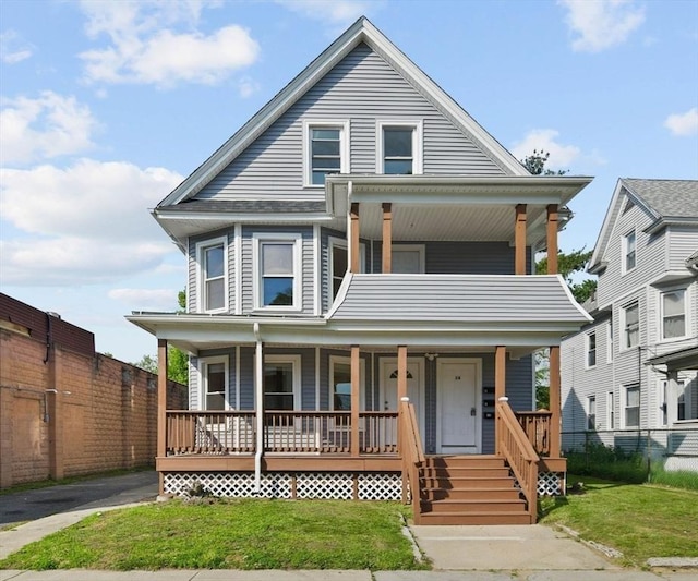 12-14 Kendall St, Springfield, MA 01104 - view of front of home with a porch and a balcony