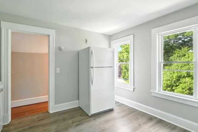 12-14 Kendall St, Springfield, MA 01104 - kitchen featuring freestanding refrigerator, wood finished floors, and healthy amount of natural light