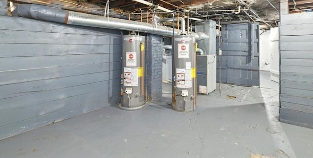 12-14 Kendall St, Springfield, MA 01104 - unfinished below grade area featuring water heater and heating unit
