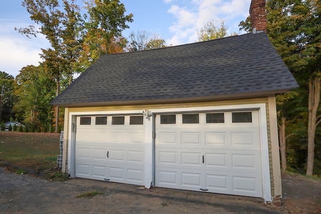 view of garage