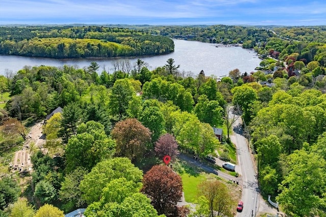 13 Clarks Rd, Amesbury, MA 01913 - aerial overview of property's location featuring a large body of water and a forest