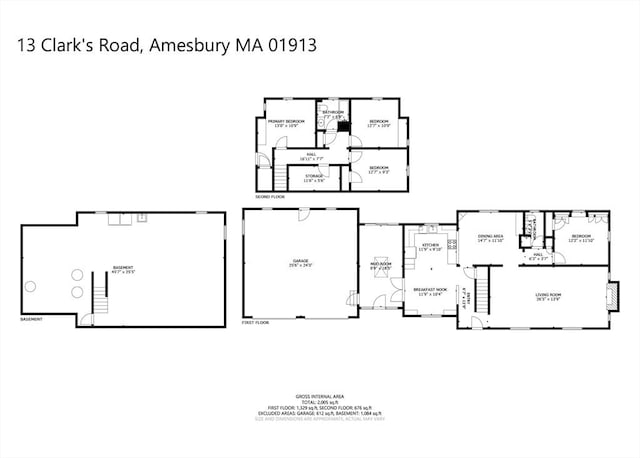 13 Clarks Rd, Amesbury, MA 01913 - room layout