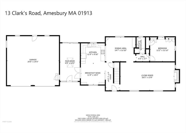 13 Clarks Rd, Amesbury, MA 01913 - room layout