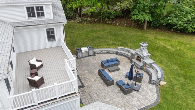 51 Summer St, Weston, MA 02493 - view of grassy yard featuring an outdoor living space and a patio