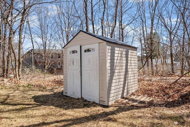 view of shed