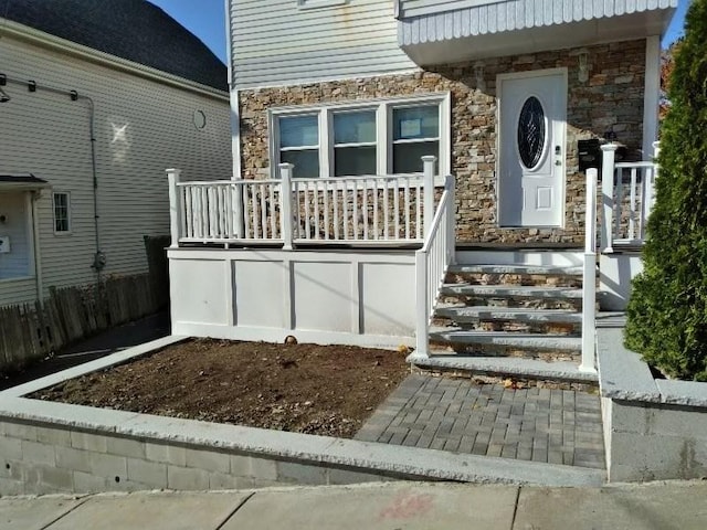 14 Russell St, Everett, MA 02149 - view of exterior entry featuring stone siding