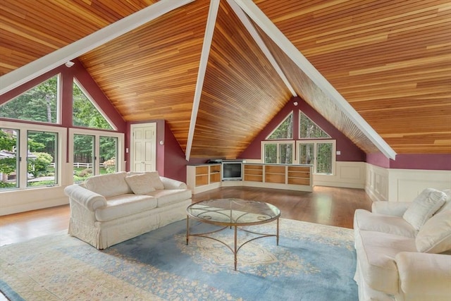 8 Pleasant St, Dover, MA 02030 - living room featuring wooden ceiling and wood finished floors