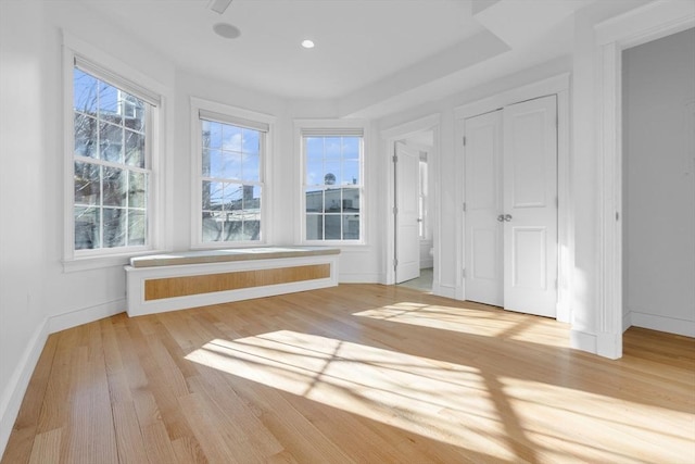 interior space featuring plenty of natural light and light hardwood / wood-style floors