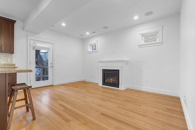 living room featuring light hardwood / wood-style flooring