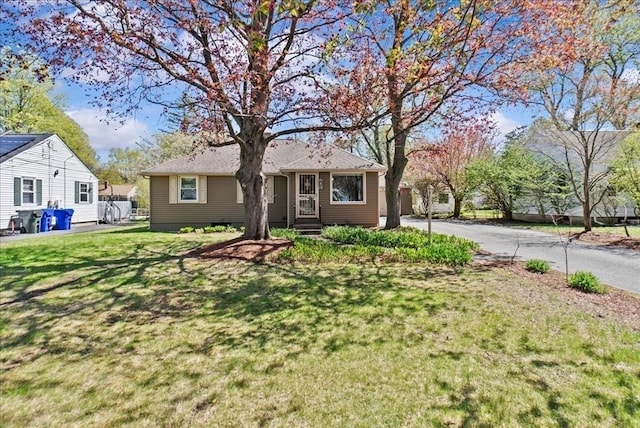 view of front of home with a front yard
