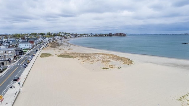 view of water feature with a view of the beach