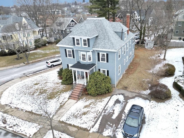 view of snowy aerial view