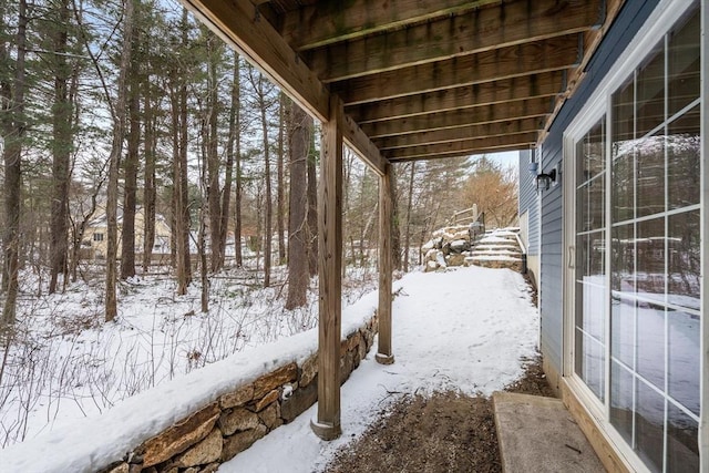 view of snowy yard