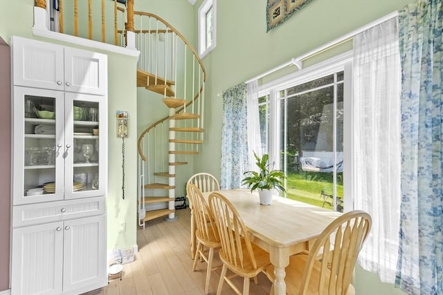 6 N Rd, Mattapoisett, MA 02739 - dining space featuring stairway and light wood-style flooring