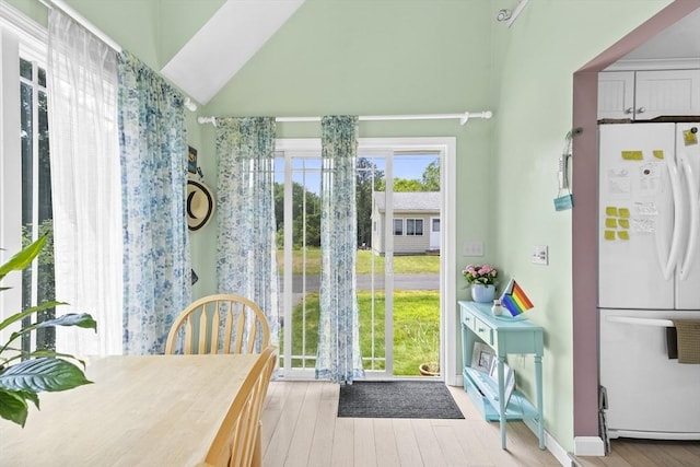 6 N Rd, Mattapoisett, MA 02739 - dining room featuring wood finished floors and vaulted ceiling