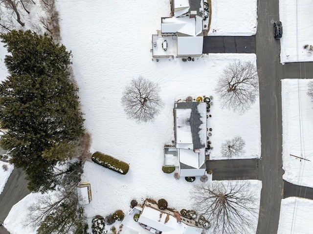 view of snowy aerial view