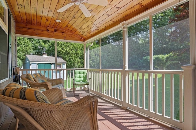 2 Christin Way, Woburn, MA 01801 - sunroom / solarium featuring lofted ceiling and a ceiling fan