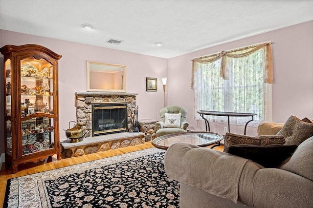 2 Christin Way, Woburn, MA 01801 - living room with wood finished floors and a fireplace