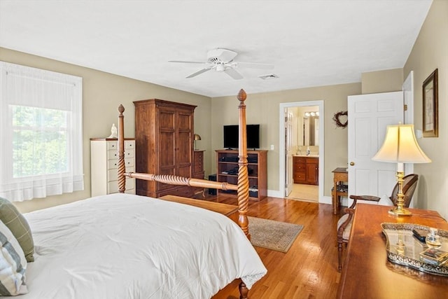 2 Christin Way, Woburn, MA 01801 - bedroom featuring light wood-style flooring, ensuite bath, and ceiling fan