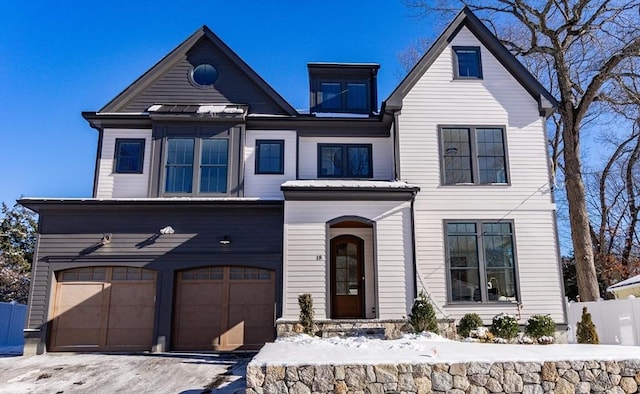 view of front of house featuring a garage