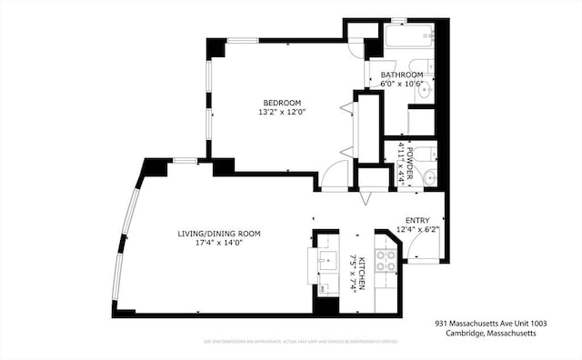 931 Massachusetts Ave Unit 1003, Cambridge, MA 02139 - view of floor plan / room layout