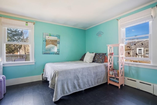 3 Gold Star Dr, Nantucket, MA 02554 - bedroom featuring baseboard heating, baseboards, and ornamental molding